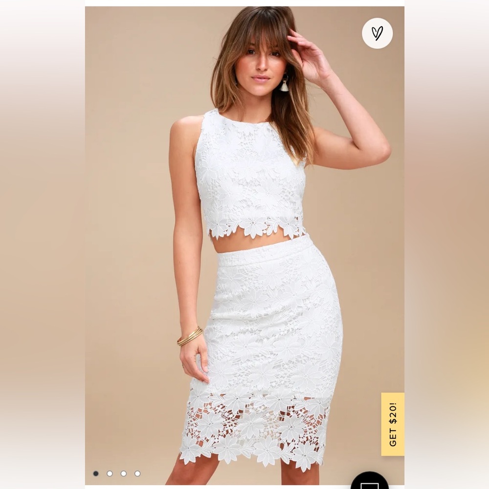 White Two-Piece Lace Dress